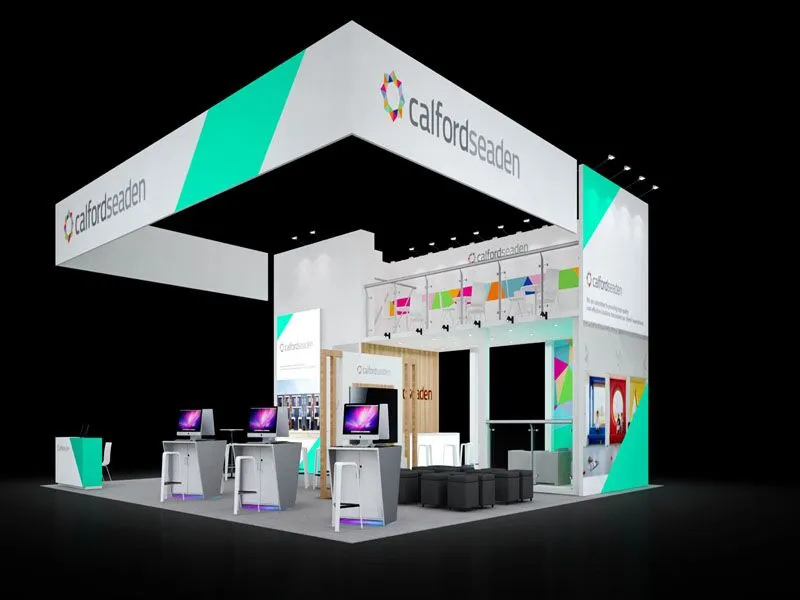 Custom inline trade show booth by Kingsway Expo